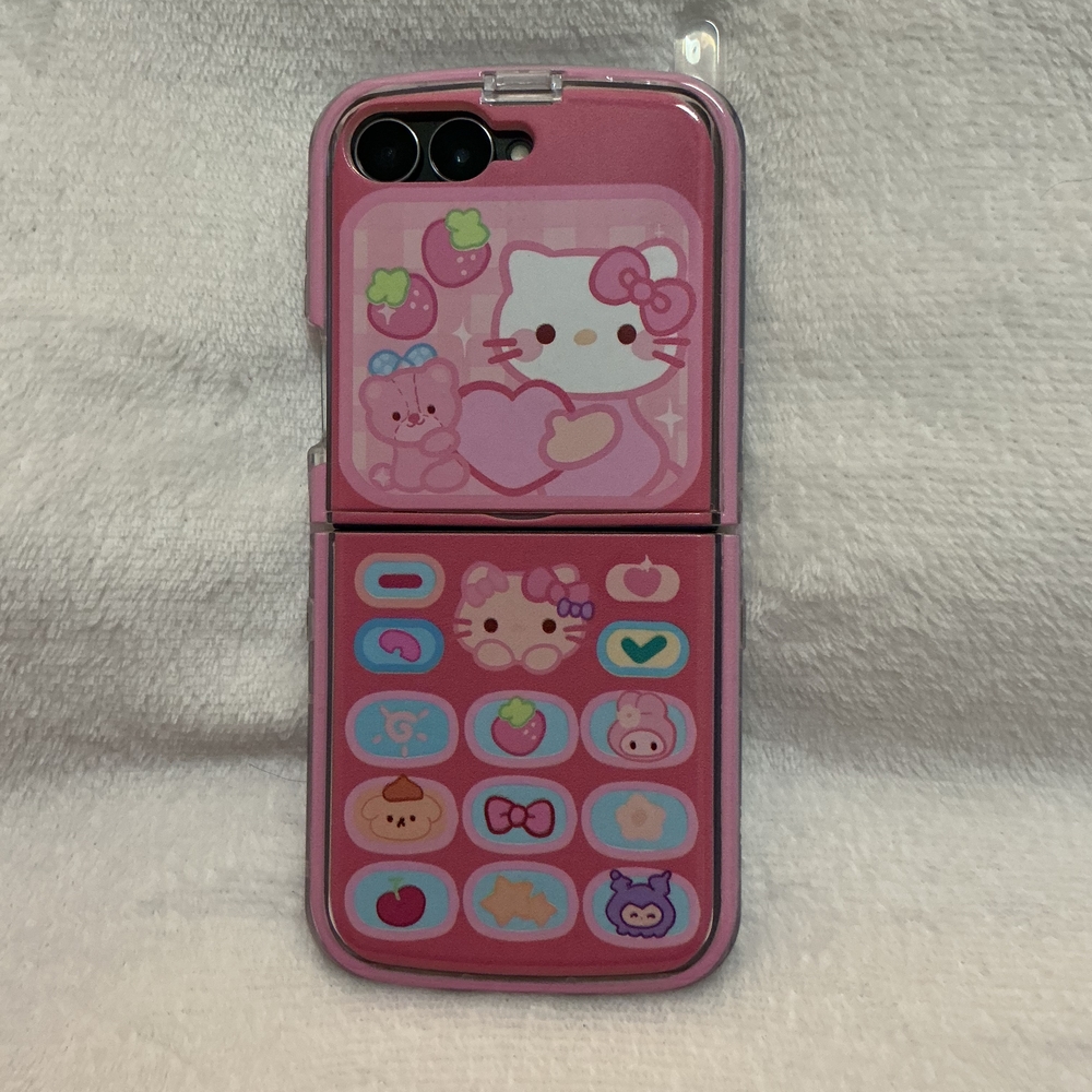 Galaxy Z Flip 7 Hello Kitty Pink Phone Case